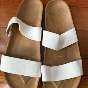 White Double Strap Sandals